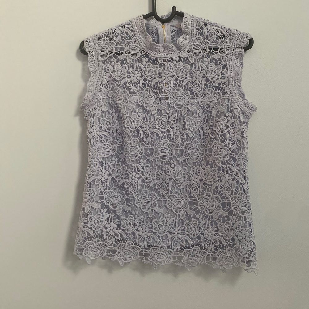 Lavender lace Nanette Lepore blouse - Picture 2 of 13